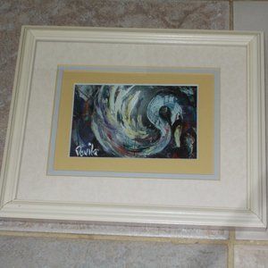 "Swan Lake" print matted & framed from original by Davila